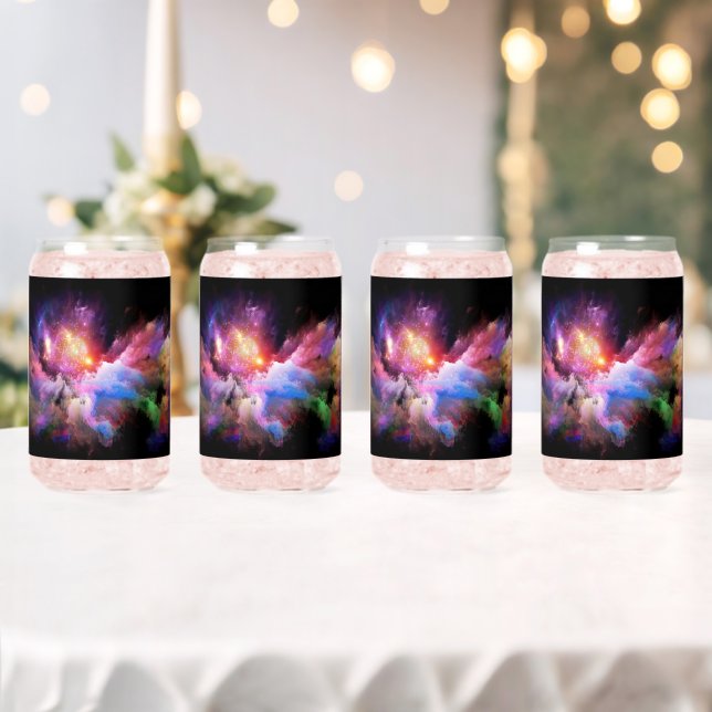 SlipperyJoe's cloud artwork abstract vibrant surre Can Glass (Insitu (Wedding))