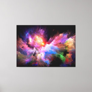 SlipperyJoe's cloud artwork abstract vibrant surre Canvas Print