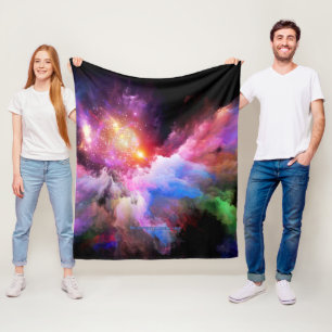 SlipperyJoe's cloud artwork abstract vibrant surre Fleece Blanket