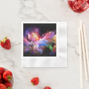 SlipperyJoe's cloud artwork abstract vibrant surre Napkin
