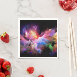 SlipperyJoe's cloud artwork abstract vibrant surre Napkin