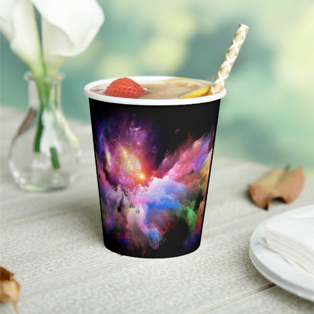 SlipperyJoe's cloud artwork abstract vibrant surre Paper Cups (Insitu)