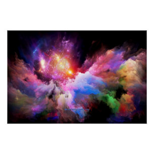 SlipperyJoe's cloud artwork abstract vibrant surre Poster