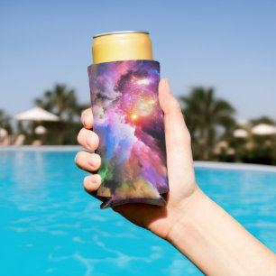 SlipperyJoe's cloud artwork abstract vibrant surre Seltzer Can Cooler