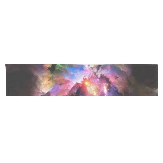 SlipperyJoe's cloud artwork abstract vibrant surre Short Table Runner (Horizontal)