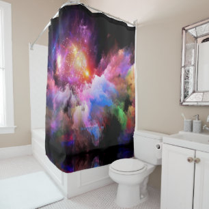 SlipperyJoe's cloud artwork abstract vibrant surre Shower Curtain