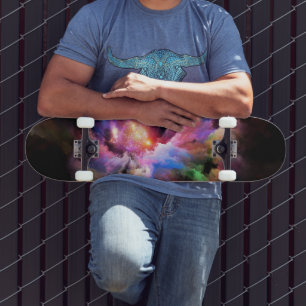 SlipperyJoe's cloud artwork abstract vibrant surre Skateboard
