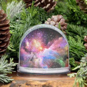 SlipperyJoe's cloud artwork abstract vibrant surre Snowglobe