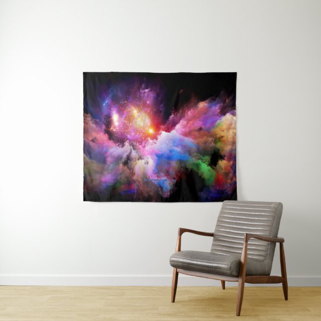 SlipperyJoe's cloud artwork abstract vibrant surre Tapestry (In Situ (Horizontal))
