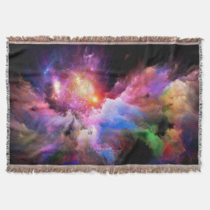 SlipperyJoe's cloud artwork abstract vibrant surre Throw Blanket