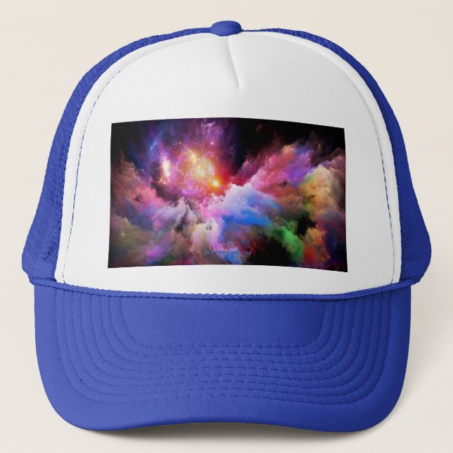 SlipperyJoe's cloud artwork abstract vibrant surre Trucker Hat (Front)
