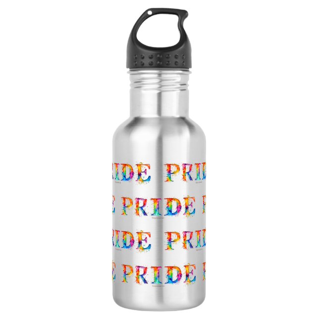 SlipperyJoe's colourful creative Pride-themed text 532 Ml Water Bottle (Front)