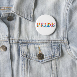 SlipperyJoe's colourful creative Pride-themed text 6 Cm Round Badge
