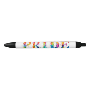 SlipperyJoe's colourful creative Pride-themed text Black Ink Pen