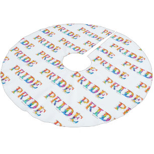 SlipperyJoe's colourful creative Pride-themed text Brushed Polyester Tree Skirt
