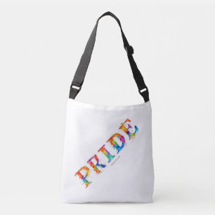 SlipperyJoe's colourful creative Pride-themed text Crossbody Bag