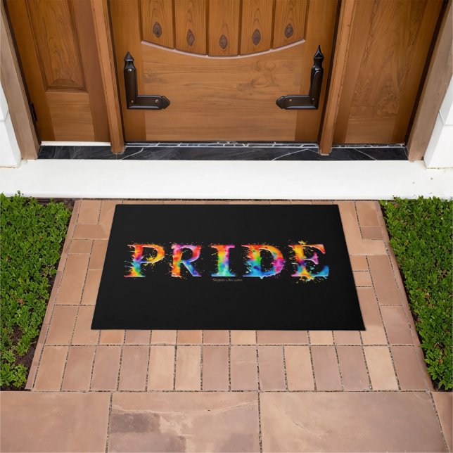 SlipperyJoe's colourful creative Pride-themed text Doormat (Outdoor)