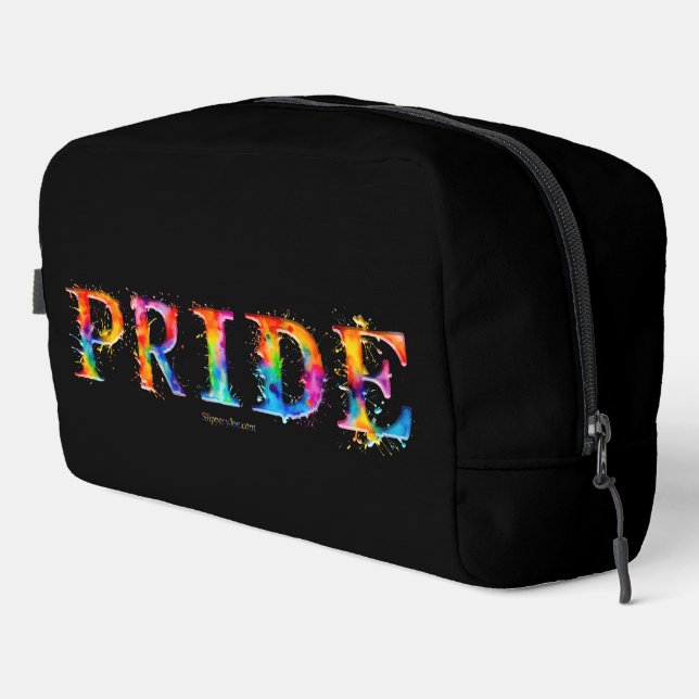 SlipperyJoe's colourful creative Pride-themed text Dopp Kit (Right Corner)