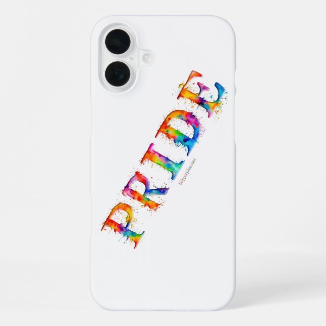 SlipperyJoe's colourful creative Pride-themed text iPhone Case (Back)
