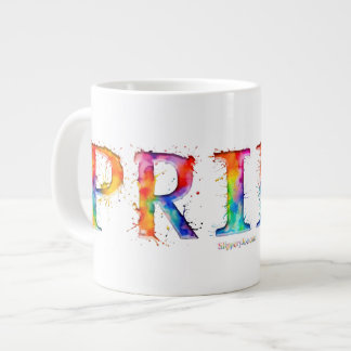 SlipperyJoe's colourful creative Pride-themed text Large Coffee Mug