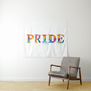 SlipperyJoe's colourful creative Pride-themed text Tapestry