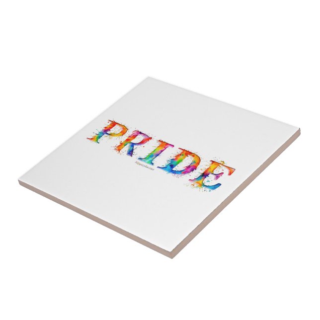 SlipperyJoe's colourful creative Pride-themed text Tile (Side)