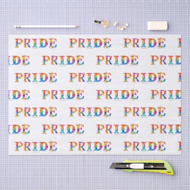 SlipperyJoe's colourful creative Pride-themed text Tissue Paper (Craft)