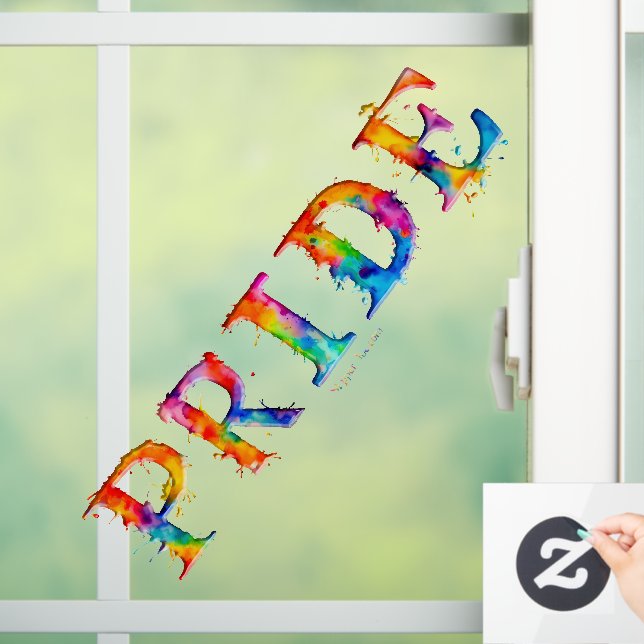 SlipperyJoe's colourful creative Pride-themed text Window Cling (Home)