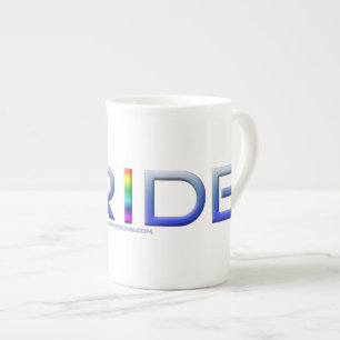 SlipperyJoe's Colourful Pride word bold metallic b Bone China Mug