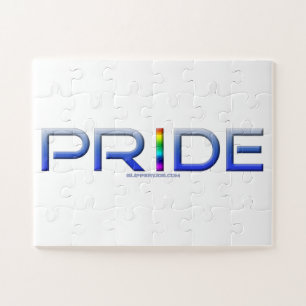SlipperyJoe's Colourful Pride word bold metallic b Jigsaw Puzzle