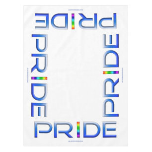 SlipperyJoe's Colourful Pride word bold metallic b Tablecloth