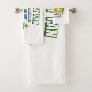 SlipperyJoe's corn stalks follow someone crazy fan Bath Towel Set