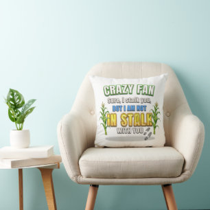 SlipperyJoe's corn stalks follow someone crazy fan Cushion