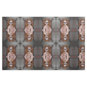 SlipperyJoe's creepy doll pale face creepy blood d Fabric