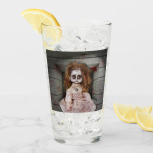 SlipperyJoe's creepy doll pale face creepy blood d Glass