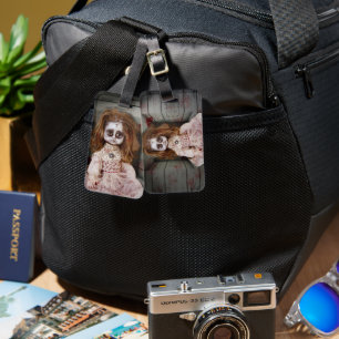 SlipperyJoe's creepy doll pale face creepy blood d Luggage Tag