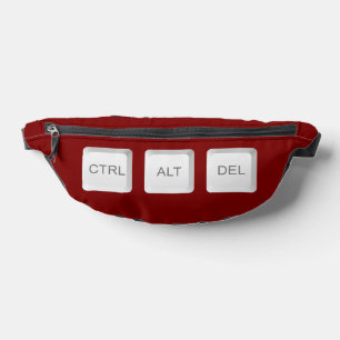 SlipperyJoe's CTRL ALT DEL buttons three white com Bum Bags
