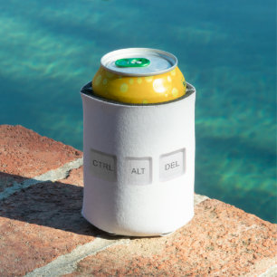 SlipperyJoe's CTRL ALT DEL buttons three white com Can Cooler