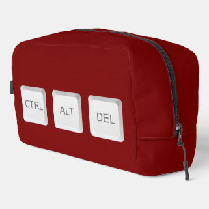 SlipperyJoe's CTRL ALT DEL buttons three white com Dopp Kit