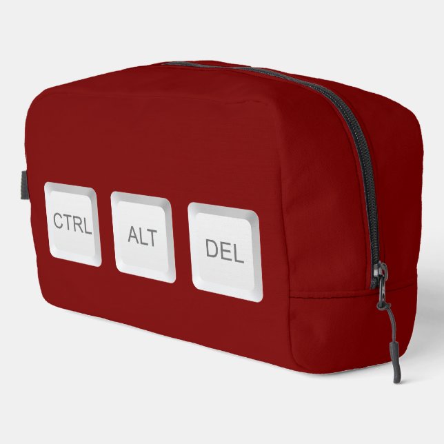 SlipperyJoe's CTRL ALT DEL buttons three white com Dopp Kit (Right Corner)