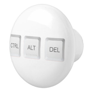 SlipperyJoe's CTRL ALT DEL computer keyboard butto Ceramic Knob