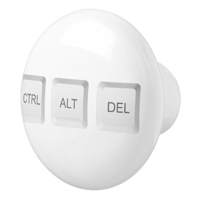 SlipperyJoe's CTRL ALT DEL computer keyboard butto Ceramic Knob (Right)