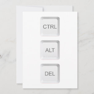 SlipperyJoe's CTRL ALT DEL computer keyboard butto Holiday Card
