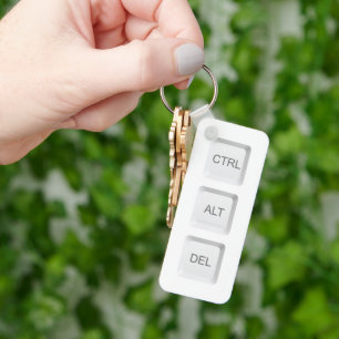 SlipperyJoe's CTRL ALT DEL computer keyboard butto Key Ring