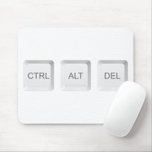SlipperyJoe's CTRL ALT DEL computer keyboard butto Mouse Mat
