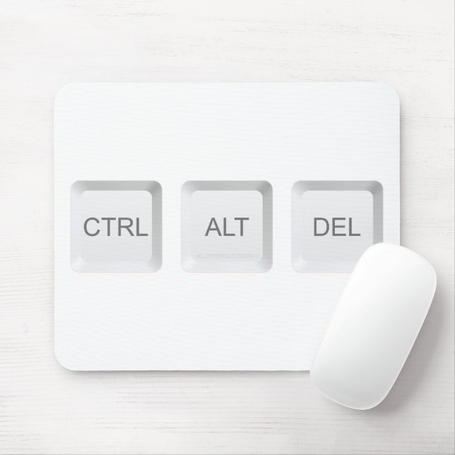 SlipperyJoe's CTRL ALT DEL computer keyboard butto Mouse Mat (With Mouse)