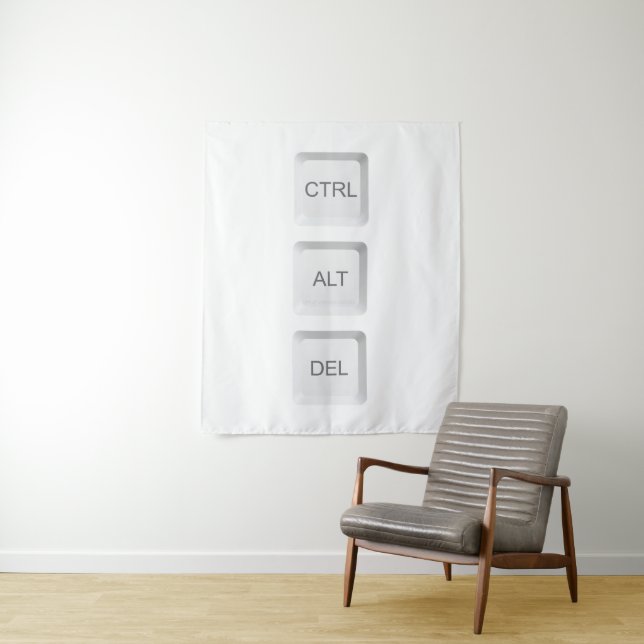 SlipperyJoe's CTRL ALT DEL computer keyboard butto Tapestry (In Situ)