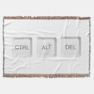 SlipperyJoe's CTRL ALT DEL computer keyboard butto Throw Blanket