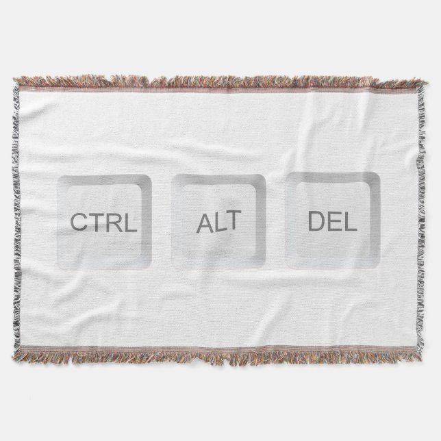SlipperyJoe's CTRL ALT DEL computer keyboard butto Throw Blanket (Front)