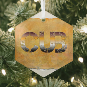 SlipperyJoe's cub bear culturally rooted LGBTQIA a Glass Tree Decoration